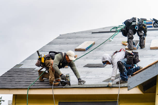 Professional Gutter Installation technician working in Englewood, NJ